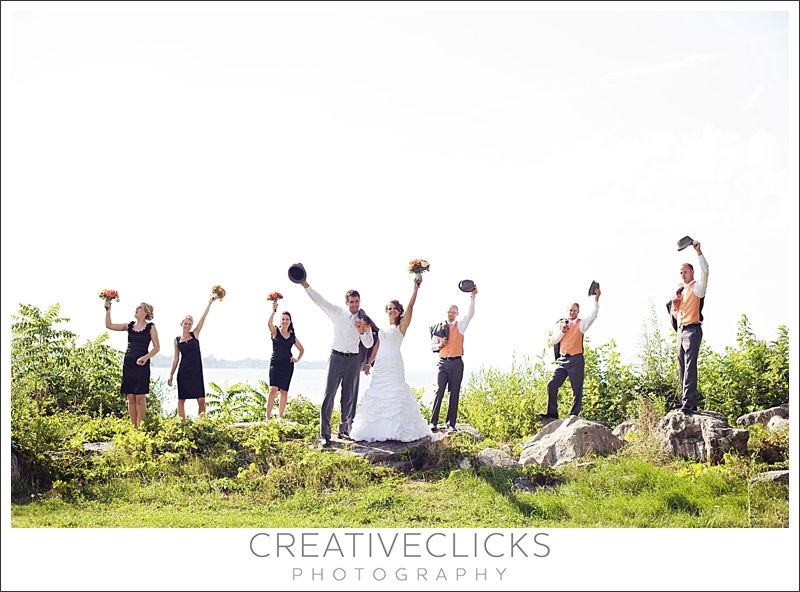 Niagara-Wedding-Photographer_125 wedding party on rocks of beach